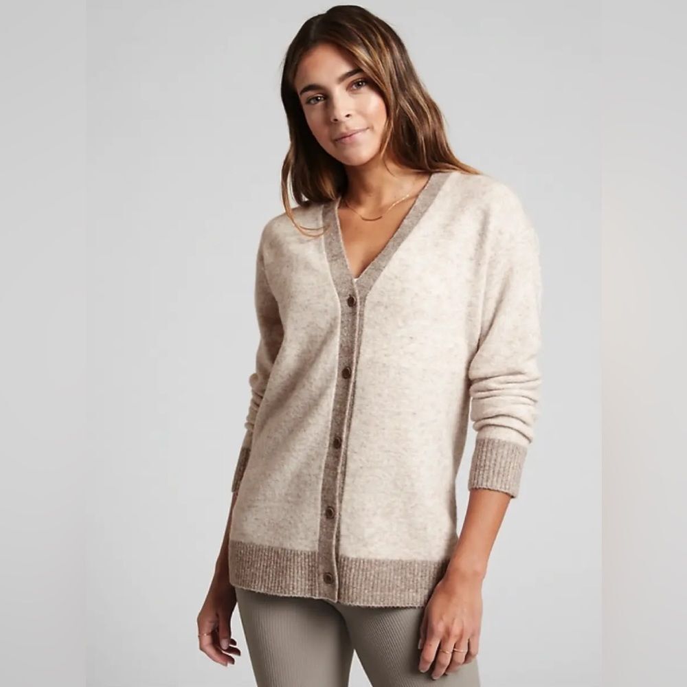 Athleta Women’s Westlake Textured Cardigan Sweater Wool Blend Size Xs Euc Cozy